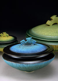 turquoise lidded vessel
