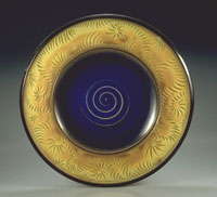 yelloe carved platter